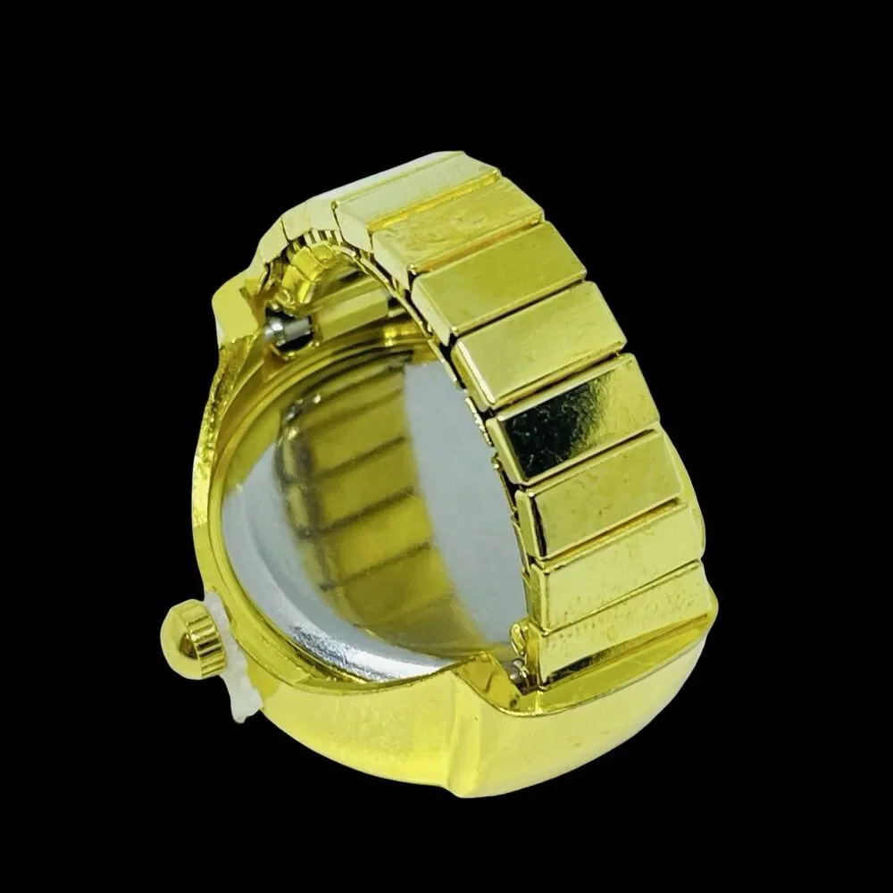 BOZHI Ring Watch Gold Design With Crystals New